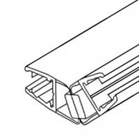 ZM-208, Магнитный упл. прозрачный профиль для душевого уголка, для стекла 8 мм, L=2200 мм