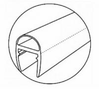 ZM-212, Упл. профиль для душевого ограждения ПВХ прозрачный, для стекла 8 мм, L=2200 мм