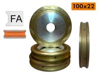 (Ультра-Премиум) 100x22 FA "трапеция", алмазные периферийные круги с внутр. охлаждением для стекла от 4 мм