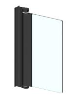 Петля маятниковая Aqua, стена-стекло, для стекла 8 мм, L=2100 мм, черный мат (круглая)