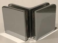 ZM-725, Коннектор стекло-стекло 90°, цвет полированный хром CP