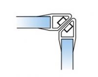 L-2909, Магнитный упл. профиль ПВХ черный ORB, для стекла 8 мм, L=2200 мм