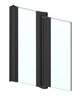 Петля маятниковая Aqua, стена-стекло-стекло, для стекла 6+8 мм, L=2100 мм, черный мат (круглая)