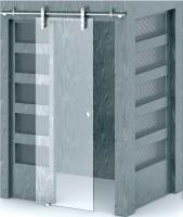 Комплект фурнитуры для раздвижной стеклянной двери, PSS хром глянцевый