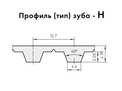 38,1H-4445-2PU, зубчатый ремень конвейера входа/выхода