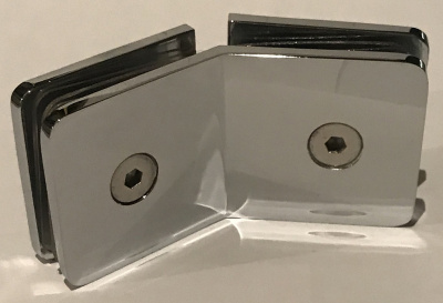 ZM-726, Коннектор стекло-стекло 135°, цвет полированный хром CP