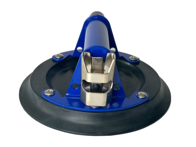 Присоска металлическая одинарная с подкачкой, для плоских материалов, г/п до 240 кг, в чемодане