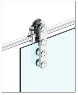 Комплект фурнитуры для раздвижной стеклянной двери, PSS хром глянцевый