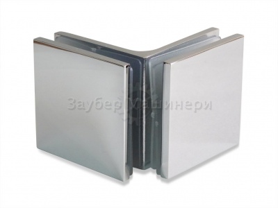 ZM-745, Коннектор стекло-стекло 90°, цвет полированный хром CP