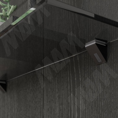 KALABRONE MINI Менсолодержатель для стеклянных полок 5 - 10 мм, черный матовый