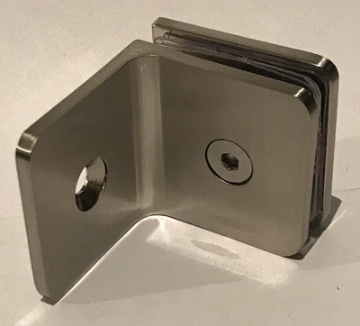 ZM-722, Коннектор L-образный стена-стекло 90°, цвет матовый хром SC