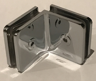 ZM-725, Коннектор стекло-стекло 90°, цвет полированный хром CP