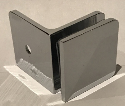 ZM-722, Коннектор L-образный стена-стекло 90°, цвет полированный хром CP