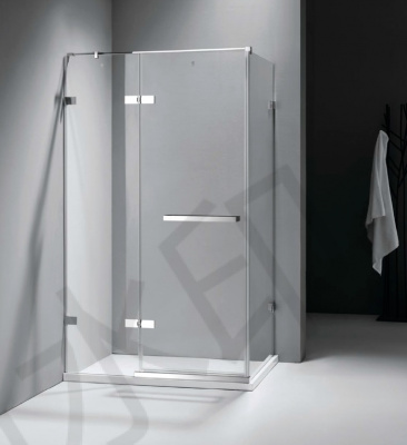 L-2695, Коннектор L-образный стекло-стекло 90°, заподлицо, хром полированный