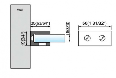 L-2713, Кронштейн для стеклянной полки (квадратный)