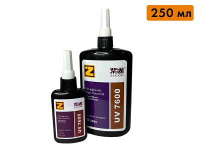 УФ клей Zigoo 7600 стекло-металл (стекло, дерево, камень, керамика), кристально-прозрачный, объем 250 мл (альт. Bohle 682-T)