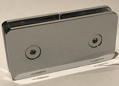 ZM-724, Коннектор стекло-стекло 180°, цвет полированный хром CP