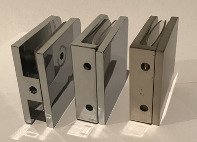 ZM-721, Коннектор стена-стекло, с 2-мя болтами, цвет полиров хром CP