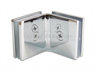 ZM-745, Коннектор стекло-стекло 90°, цвет полированный хром CP