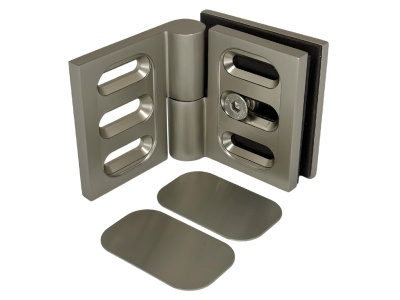 07195 55 Коннектор Milano Pur, стена-стекло 45° – 180° (с регулируемым углом), сатинированный никель, Германия