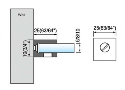 L-2713A, Кронштейн для стеклянной полки (квадратный)