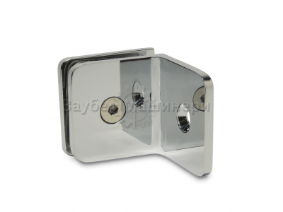 ZM-722, Коннектор L-образный стена-стекло 90°, цвет полированный хром CP