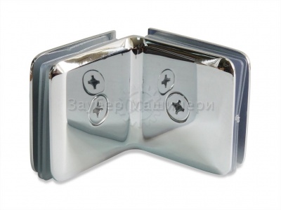 ZM-735, Коннектор стекло-стекло 90°, цвет полированный хром CP