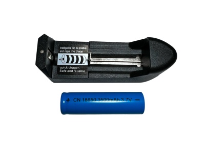 УФ фонарик металлический, модель F, с аккумулятором и зарядным усстройством