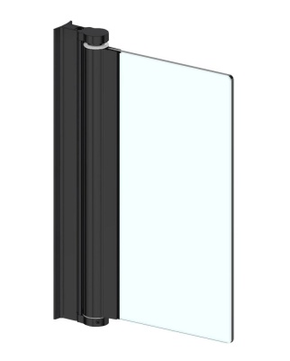 Петля маятниковая Aqua, стена-стекло, для стекла 8 мм, L=2100 мм, черный мат (круглая)